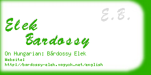 elek bardossy business card